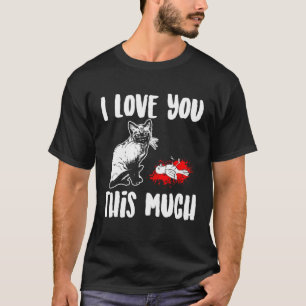 Katze liebt toten Vogel Witz jeden Tag Text einfac T-Shirt