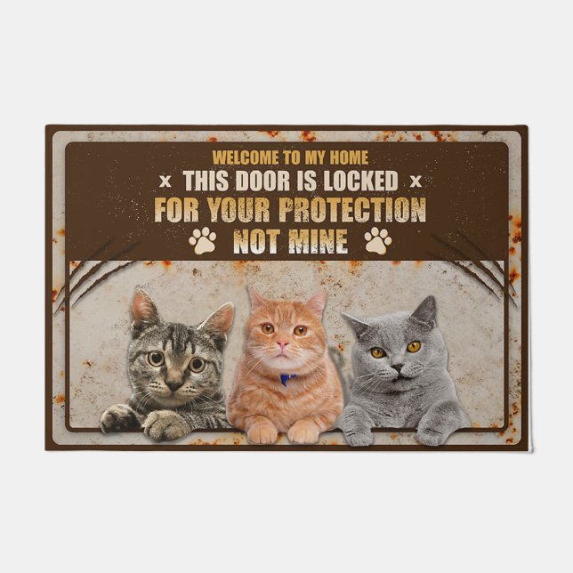Katze Lover Doormat, Katze Willkommenmatte, lustig Fußmatte (Vorderseite)