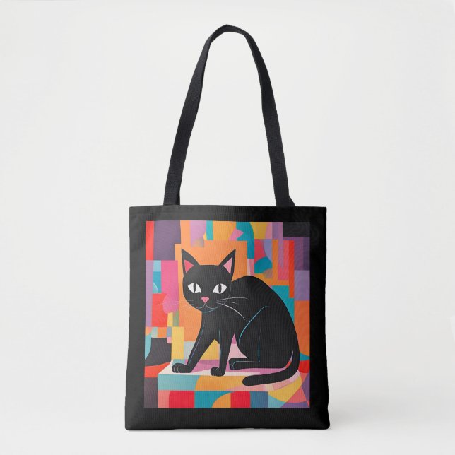 Katze Lover, farbenfrohe geometrische Feline (Vorderseite)