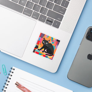 Katze Lover, farbenfrohe geometrische Feline Aufkleber