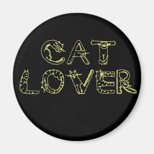 Katze Lover im Cat-Schriftart Magnet