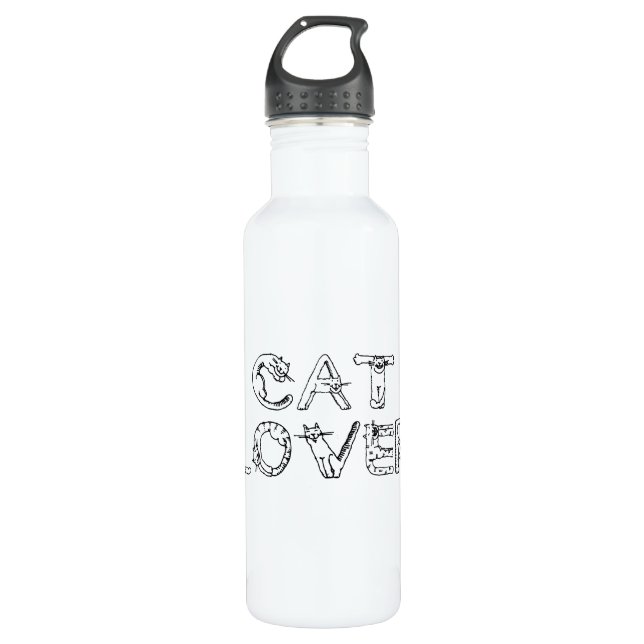 Katze Lover im Cat-Schriftart Trinkflasche (Vorderseite)