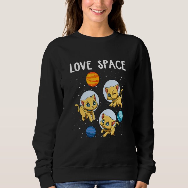 Katze Lover Kinder Planeten 1 Sweatshirt (Vorderseite)