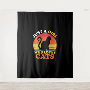 Katze Lover Vintag nur ein Mädchen, das Katzen Lie Wandteppich