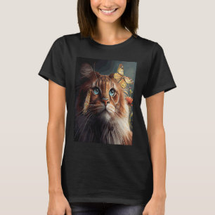 Katze Löwe Schmetterling T-Shirt