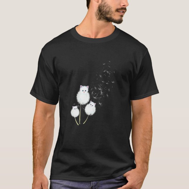Katze Löwenzahn Blume Sk T-Shirt (Vorderseite)