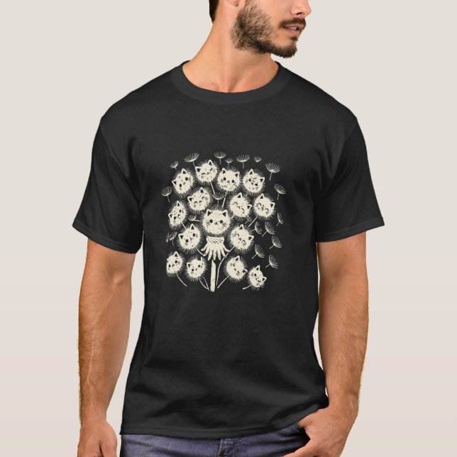 Katze Löwenzahn T-Shirt (Vorderseite)