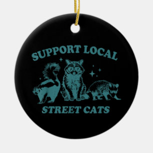 Katze Lustig Retro Waschbär Opossum Stinktier Keramik Ornament