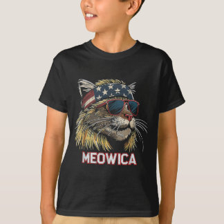 Katze - Lustiger 4. Juli Amerikanische Flagge Mutt T-Shirt