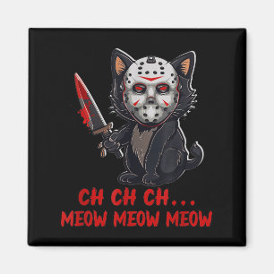 Katze Lustiger Tier Horrorfilm Kätzchen Miauen Der Magnet