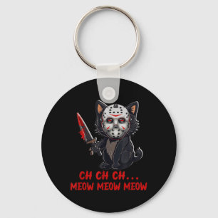 Katze Lustiger Tier Horrorfilm Kätzchen Miauen Der Schlüsselanhänger