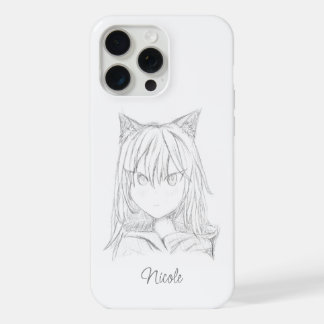 Katze Mädchen iPhone 15 Pro Max Hülle