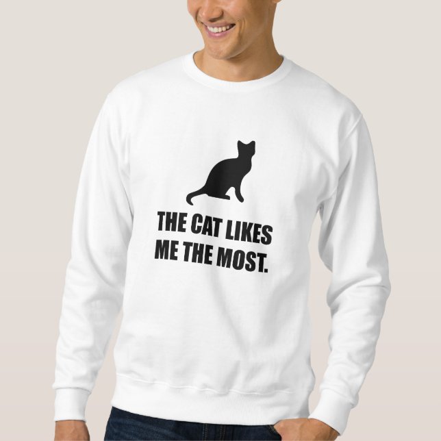 Katze mag mich am lustigsten sweatshirt (Vorderseite)