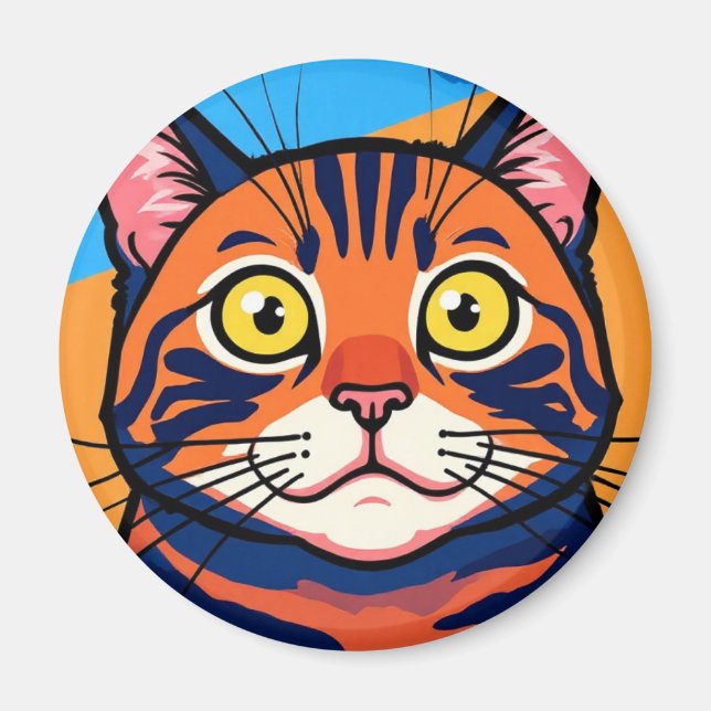 Katze, Makrele, Hauskatze Magnet (Vorne)