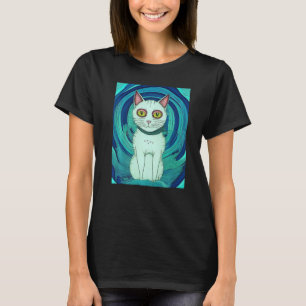 Katze Malerei Aquarell-Porträt T-Shirt