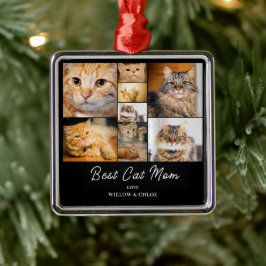Katze Mama 9 Foto Collage Ornament Aus Metall