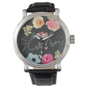 Katze Mama Handgezeichnet für Katzenliebhaber Armbanduhr