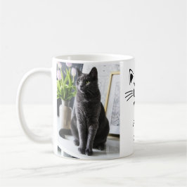 Katze Mama hat personalisierten 2 Fotos Namen Kaffeetasse