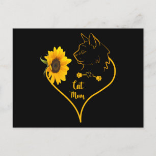 Katze Mama mit Sonnenblumen Niedliche Katzen Liebh Postkarte