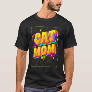 Katze Mama Niedlich 70er Jahre Inspiriert Retro-Bl T-Shirt