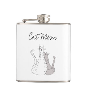 Katze Mama Niedliche Kätzchen Muttertag Flachmann