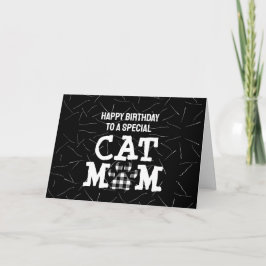 Katze Mama Pawprint mit Katzenhaar Geburtstag Karte