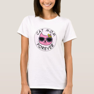Katze Mama - runder (leichter) T - Shirt