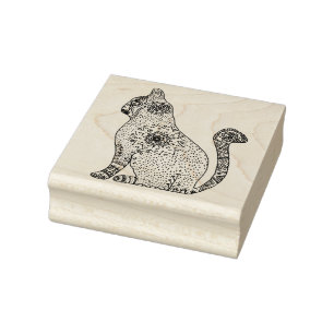 Katze, Mandala Cat Wood Art Briefmarke Gummistempel