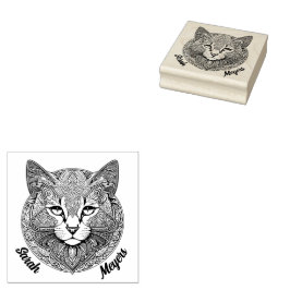 Katze Mandala Gummistempel