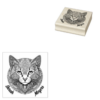 Katze Mandala Gummistempel