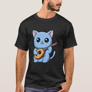 Katze Mandolinist spielt Mandoline Kätzchen Katze T-Shirt