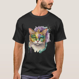 Katze Mardi Gras Frohes Mardi Gras Karneval Katze T-Shirt