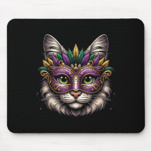 Katze Mardi Gras für Frauen Girls Schule New Orlea Mousepad
