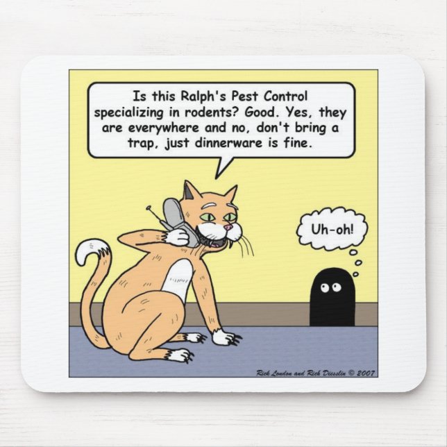 Katze & Maus Geschirr Lustige Cartoon Geschenke &  Mousepad (Vorne)