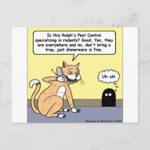 Katze & Maus Geschirr Lustige Cartoon Geschenke &  Postkarte