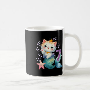 Katze Meerjungfrau 7. Geburtstag 7 Jahre Altes Par Kaffeetasse