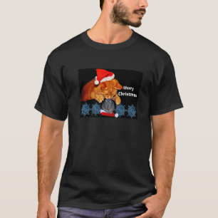Katze Meerschweinchen Frohe Weihnachten Tier T-Shirt