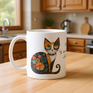 Katze: Mein "Ich habe etwas vom Tisch gestoßen" Ge Kaffeetasse