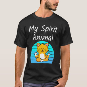 Katze Mein Krafttier Entspannende Meditations-Yoga T-Shirt