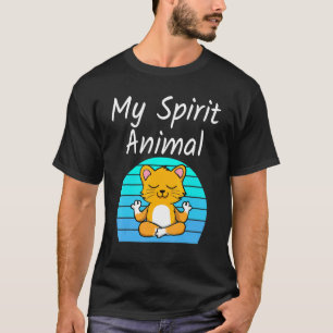 Katze Mein Krafttier Entspannende Meditations-Yoga T-Shirt