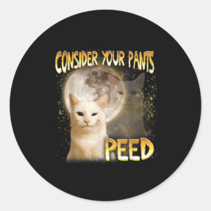 Katze Meme Katzenliebhaber Katzenmutter Lustig Bed Runder Aufkleber
