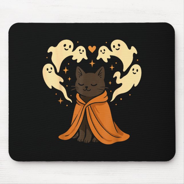 Katze Meme Soky Süß Schwarz Halloween  Mousepad (Vorne)