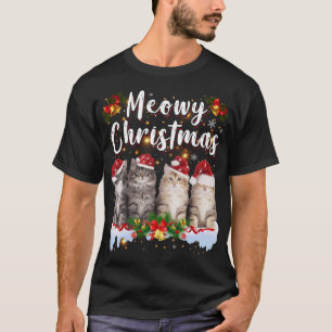 Katze Meowy Familie passende Weihnachts-Pyjamas Sa T-Shirt