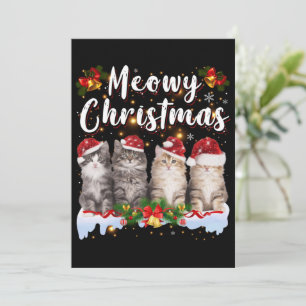 Katze Meowy Familien-Weihnachts-Pyjamas Santa Einladung