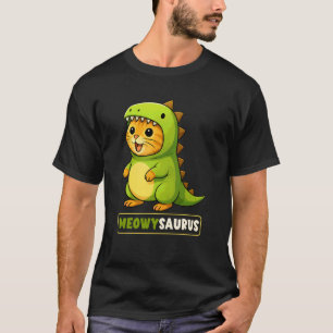 Katze Meowysaurus Dinosaurier Kostüm Trex Mama Pap T-Shirt