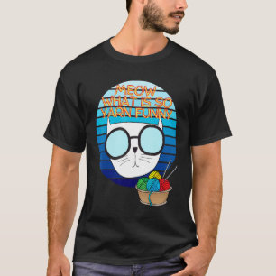 Katze Mia Kitty Retro Strickerin Für Stricker T-Shirt