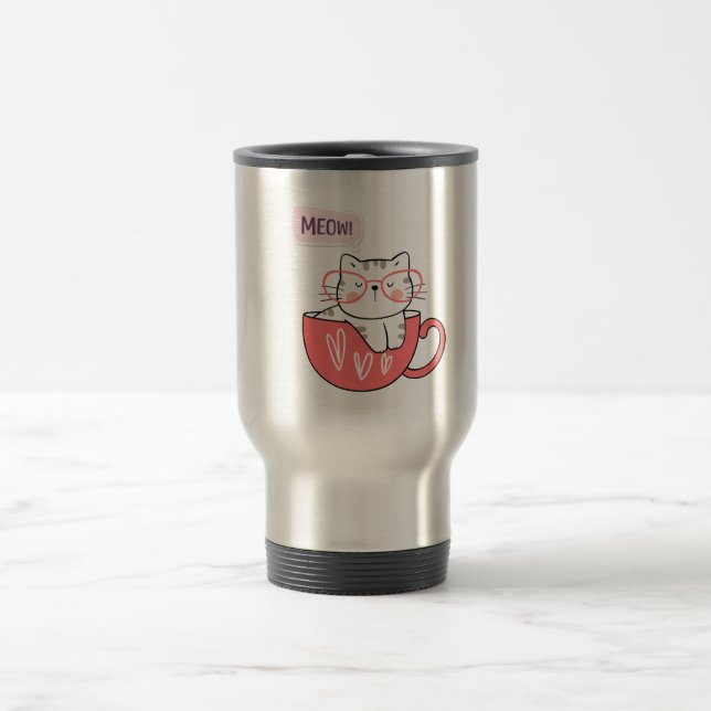 Katze miauen in einer Tasse (Mittel)