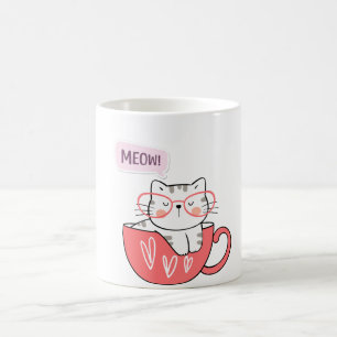 Katze miauen in einer Tasse
