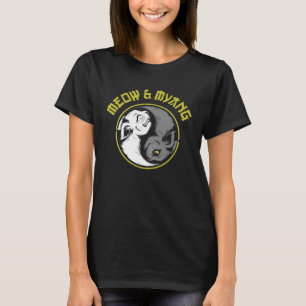 Katze Miauen und Myang japanische Yin Yang Katzen T-Shirt