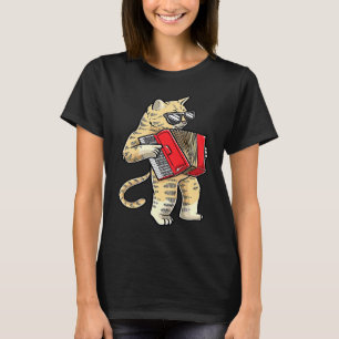 Katze Mit Akkordeon Akkordeonist Musiker Akkordeon T-Shirt